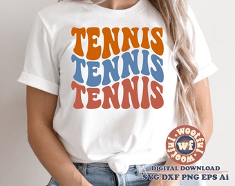 Tennis svg, Tennis Fan svg, Tennis mom svg, Sports svg, Wavy Stacked svg, Kids svg, Boho svg, Svg Dxf Eps Ai Png Silhouette Cricut