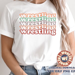 Wrestling in formato SVG, Wrestling Fan in formato SVG, Stacked in formato SVG, Wrestling mamma in formato SVG, Sport in formato SVG, Game Day in formato SVG, Wrestler, Svg Dxf Eps Ai Png Silhouette Cricut