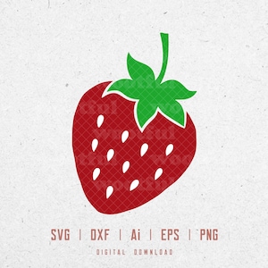 Erdbeere svg, Obst svg, Erdbeere Clipart, Sommer svg, Kinder svg, Mädchen svg, SVG Dxf Eps Ai Png Silhouette Cricut