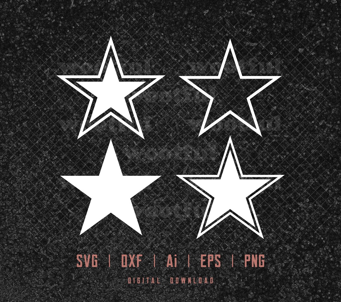 Star Variations Shape Star Svg, 4 Variations, Star Outline Design Svg, Star Shape Svg, Double ...