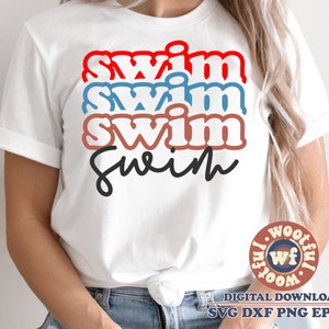 Swim svg, Swimming svg, Pool svg, Swimmer svg, Stacked svg, Swim mom svg, Swim Sports svg, Svg Dxf Eps Ai Png Silhouette Cricut