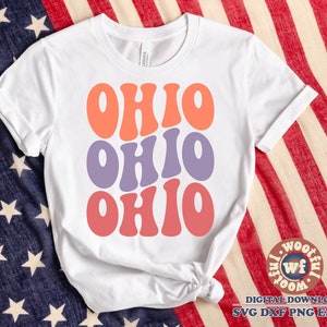 Ohio svg, Ohio State svg, USA svg, Patriotic svg, America svg, Boho Ohio svg, Wavy Letters svg, Svg Dxf Eps Ai Png Silhouette Cricut