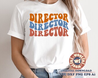 Director svg, School Director svg, Back to School svg, Teaching svg, Wavy Letters svg, Educator svg, Svg Dxf Eps Ai Png Silhouette Cricut