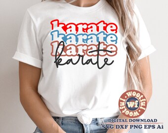 Karate svg, Karate Fan svg, Gestapelde svg, Karate moeder svg, Sport svg, Game Day svg, Martial Arts svg, Svg Dxf Eps Ai Png Silhouette Cricut