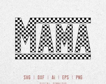 Mamá svg, mamá a cuadros svg, madre svg, mamá vida svg, svg, retro mamá svg, día de la madre svg, svg dxf eps ai png silueta cricut