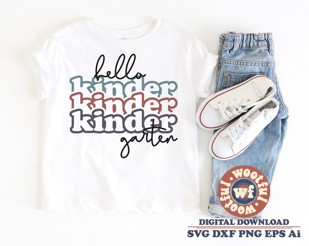 Hello Kindergarten Svg Back to School Svg First School Day - Etsy