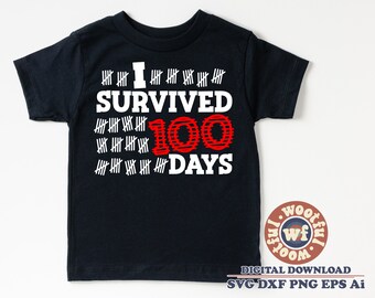 Sobreviví 100 días svg, 100 días de escuela svg, 100 días svg, cien días svg, Tally Marks svg, SVG Dxf Eps Ai Png Silhouette Cricut