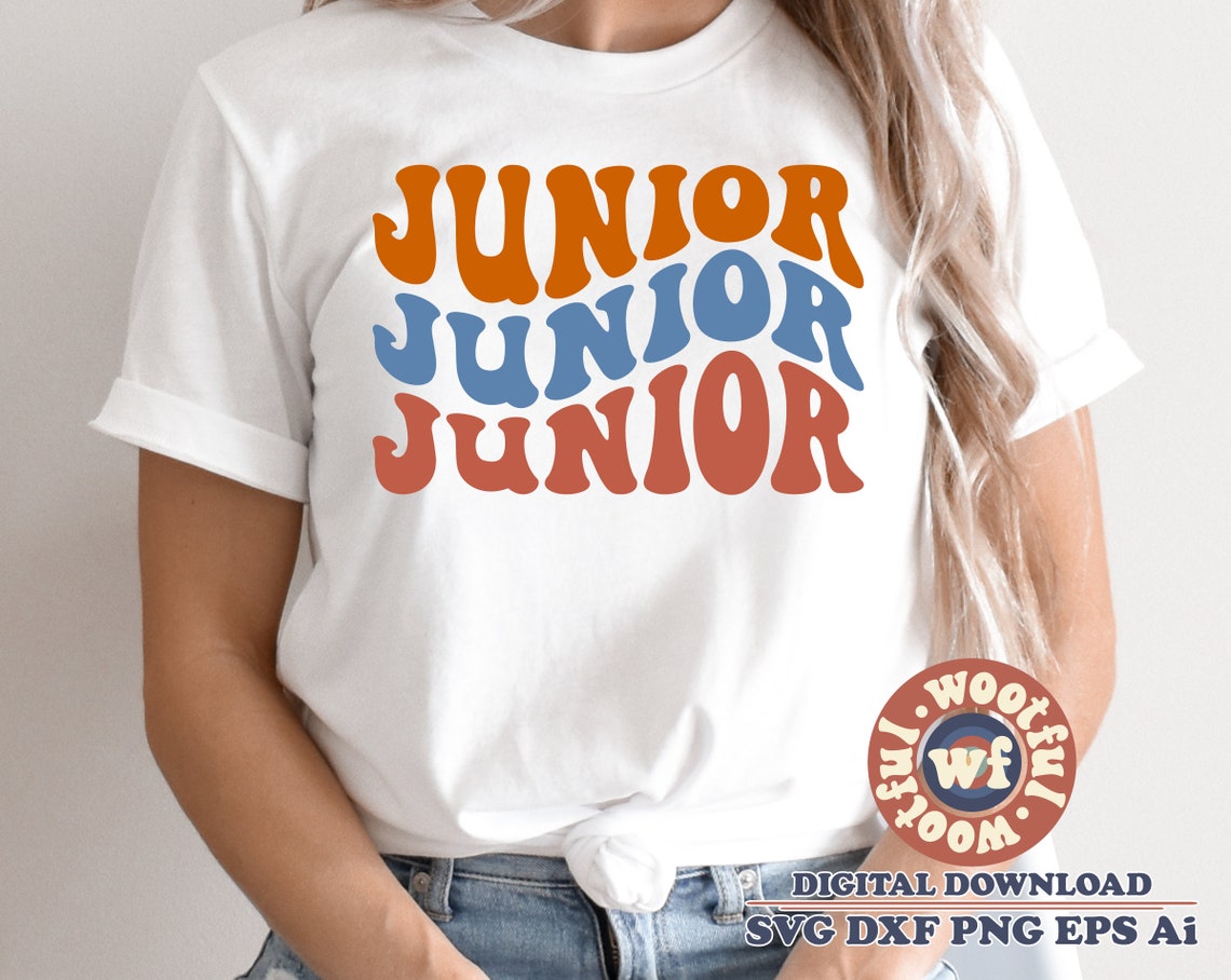 Junior Wavy Stacked SVG, Back to School, Graduation Design (digital ...