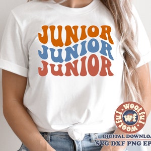 Junior svg, Wavy Stacked svg, Junior Class svg, Back to School svg, Boho svg, Graduate svg, Graduation svg, Dxf Eps Ai Png Silhouette Cricut
