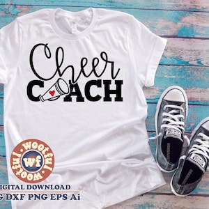 Cheer Coach svg, Cheerleading svg, Cheer trainer svg, Megaphone svg, Football svg, Cheerleader svg, Svg Dxf Eps Ai Png Silhouette Cricut