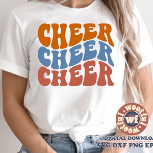 Cheer svg, Cheer Vibes svg, Wavy Stacked svg, Cheer mom svg, Cheer Fan svg, Cheerleader svg, Boho svg, Svg Dxf Eps Ai Png Silhouette Cricut