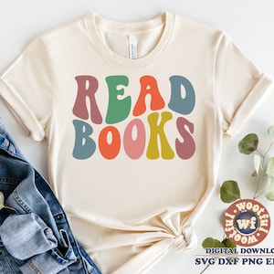 Read Books svg, Reading svg, Librarian svg, Teacher svg, Back to School svg, Wavy Letters svg, Svg Dxf Eps Ai Png Silhouette Cricut