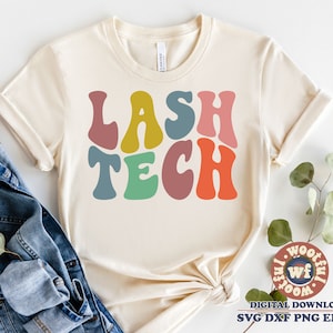 Lash Tech SVG, Lash Artist SVG, Estetista Svg SVG, Specialista Ciglia SVG, Estetista SVG, Lettere Ondulate, Svg Dxf Eps Ai Png Silhouette Cricut