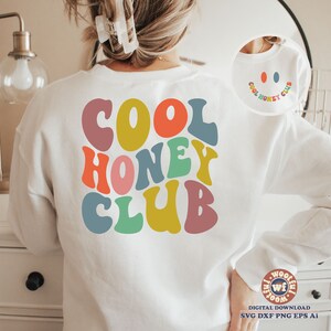 Cool Honey Club svg, Miel svg, Abuela svg, Grammy Life svg, Abuela svg, Letras onduladas svg, Svg Dxf Eps Ai Png Silueta Cricut