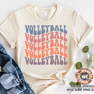 Volleyball svg, Volleyball Fan svg, Volleyball mom svg, Sports svg, Wavy Letters svg, Game Day svg, Svg Dxf Eps Ai Png Silhouette Cricut