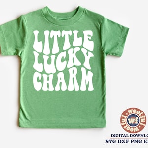 Little Lucky Charm svg, St Patrick&#39;s day svg, St Paddy&#39;s Day svg, Irish svg, Wavy Stacked svg, Boys, Svg Dxf Eps Ai Png Silhouette Cricut