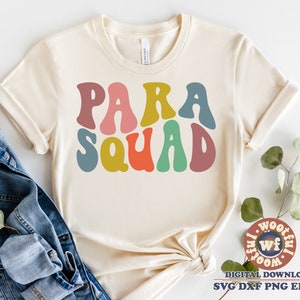 Para Squad svg, Paraprofessional svg, Para Teacher svg, Back to School svg, Wavy Letters svg, Para svg, Svg Dxf Eps Ai Png Silhouette Cricut