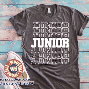 Junior svg, Stacked svg, Junior Class svg, Back to School svg, Grad svg, Graduate svg, Graduation svg, Dxf Eps Ai Png Silhouette Cricut