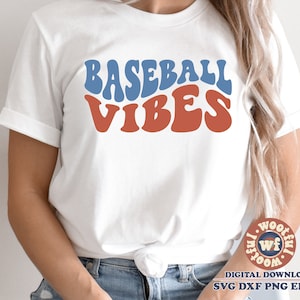 Baseball Vibes svg, Baseball Fan svg, Baseball svg, Baseball mom svg, Wavy Stacked svg, Game Day svg, Svg Dxf Eps Ai Png Silhouette Cricut