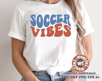 Soccer Vibes svg, Soccer Fan svg, Soccer svg, Soccer mom svg, Boho svg, Game Day svg, Wavy Stacked svg, Svg Dxf Eps Ai Png Silhouette Cricut