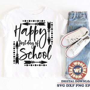 Happy First day of School svg, First Day of School svg, Back to School svg, Hello School svg, Tribal, Svg Dxf Eps Ai Png Silhouette Cricut