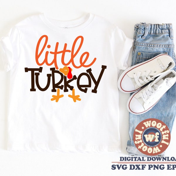 Little Turkey svg, Fall svg, Autumn svg, Thanksgiving svg, Turkey day svg, Boys Thanksgiving svg, Svg Dxf Eps Ai Png Silhouette Cricut