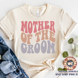 Madre del novio svg, Madre svg, Novia svg, Boda svg, Letras onduladas svg, Despedida de soltera svg, Svg Dxf Eps Ai Png Silueta Cricut
