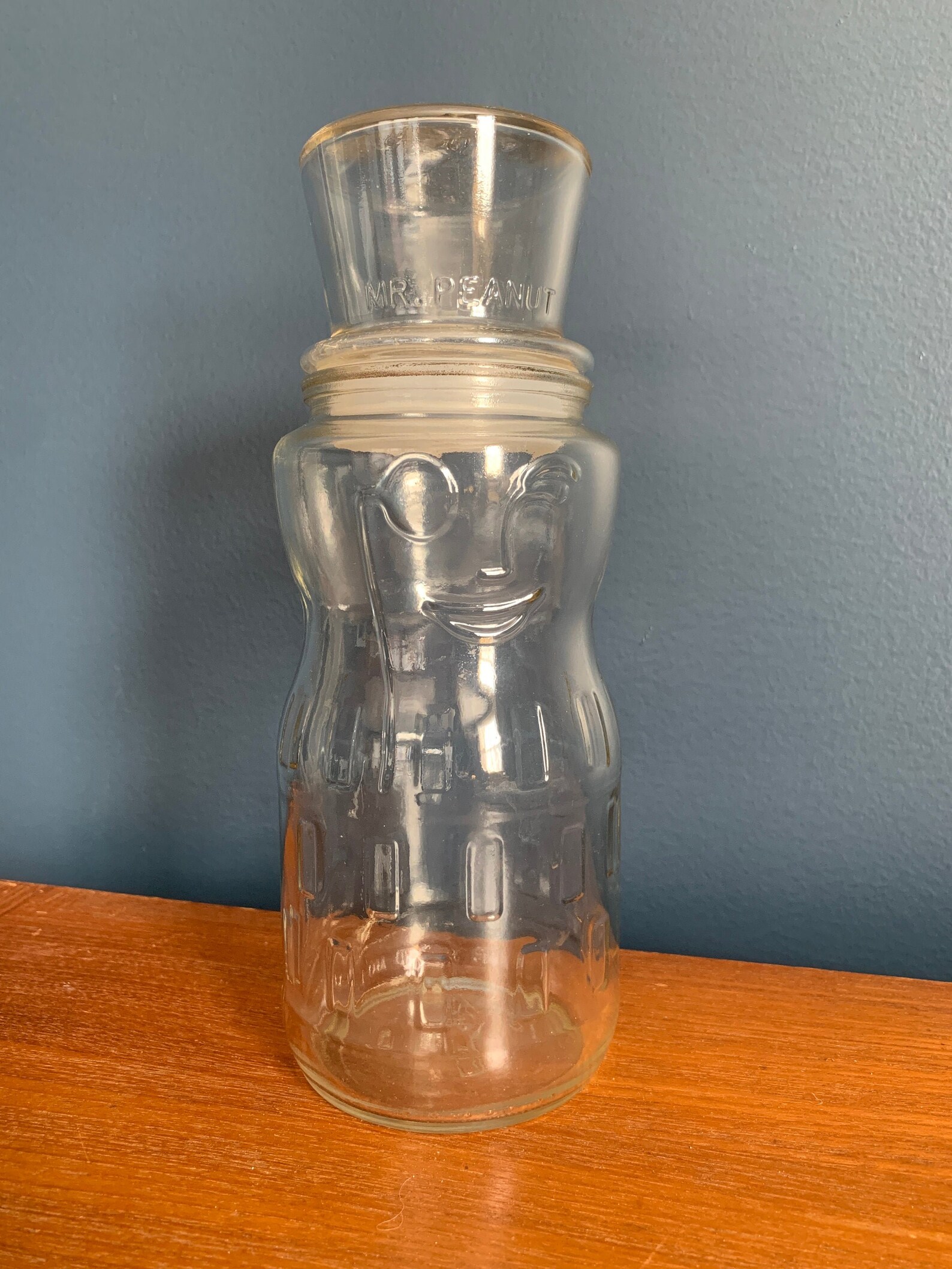 Vintage 1991 Mr. Peanut Glass Jar Container 75th Birthday Etsy