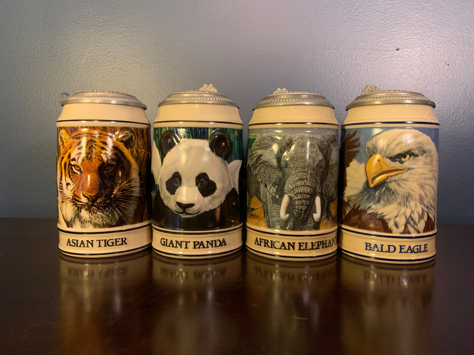 RARE Budweiser Endangered Species Series SET of 8 Beer Steins Etsy