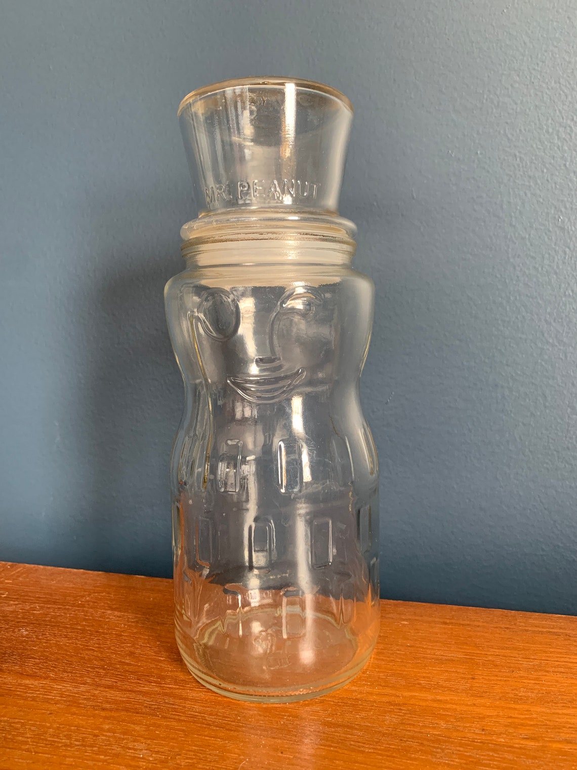 Vintage 1991 Mr. Peanut Glass Jar Container 75th Birthday Etsy