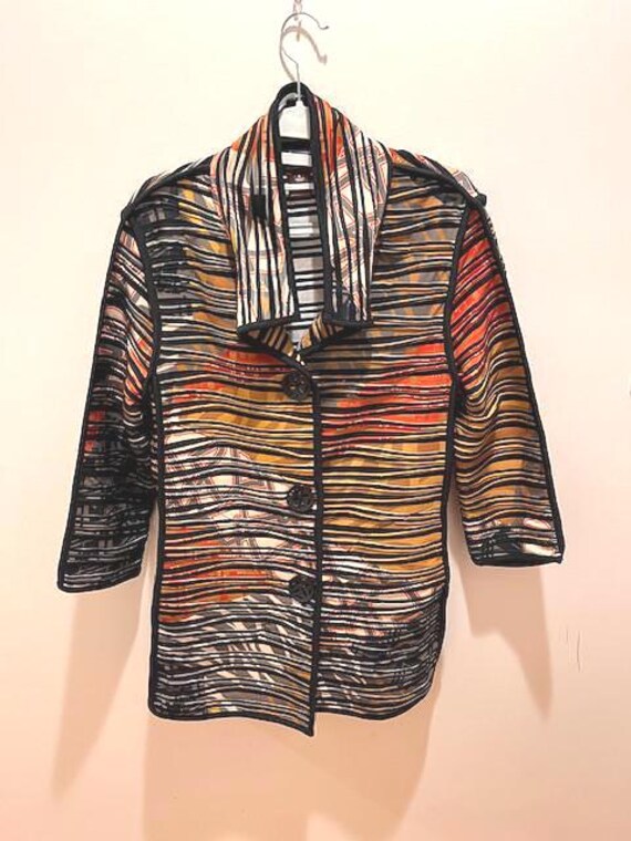 MULTIPLES Button Front Artsy Tunic Style Jacket w… - image 2