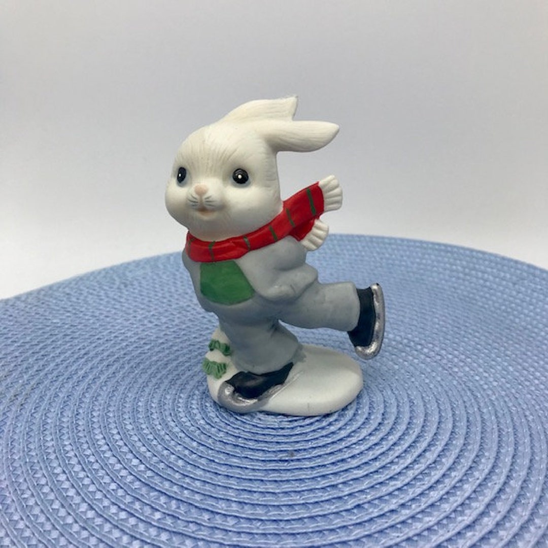 Porcelain Ice Skating Bunny by HOMCO 5305 Etsy