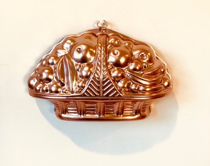 Vintage Copper Fruit Basket Wall Mold Etsy
