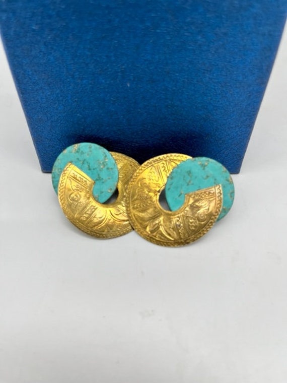 Beautiful Vintage Copper Verdigris Earrings