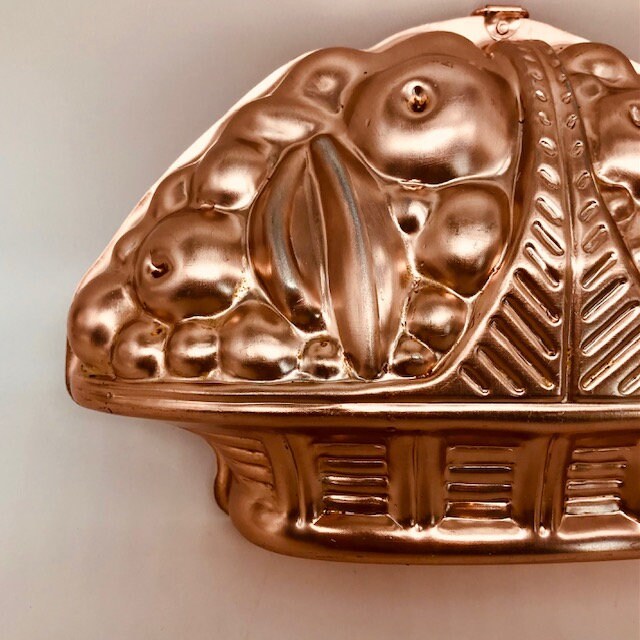 Vintage Copper Fruit Basket Wall Mold Etsy
