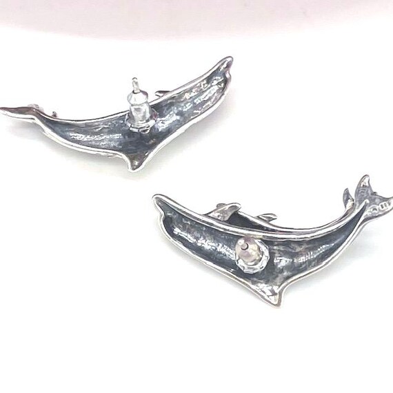 Silver Dolphin Stud Earrings - image 3