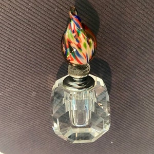 Vintage Crystal and Art Glass Diminutive Perfume Bottle