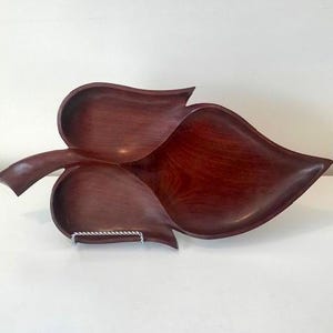 Hand Carved 3 Section Wooden Serving Tray