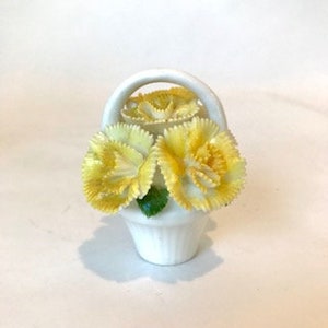 Vintage Sheffield Ceramic Flowers in Basket