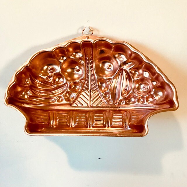 Vintage Copper Fruit Basket Wall Mold Etsy