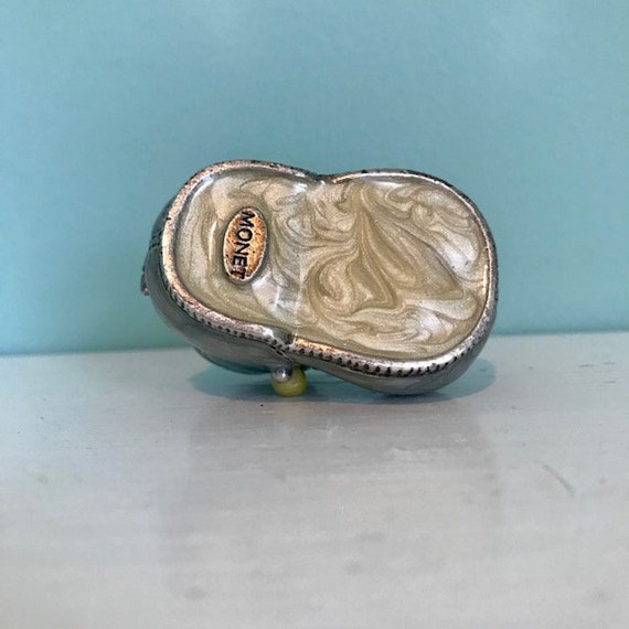 Monet Enamel Baby Shoe Trinket Box - image 3