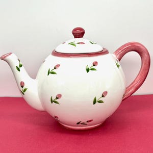 Adorable Vintage Glazed Ceramic Teapot