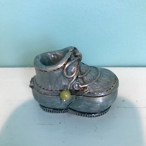 Monet Enamel Baby Shoe Trinket Box - image 9