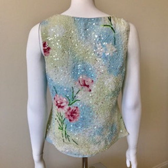 Vintage 1950's Sequined Lined Sleeveless Top - image 2