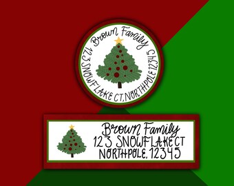 Christmas Tree Address Labels Christmas Address Labels - Etsy