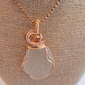 White Sea Glass handcrafted in copper