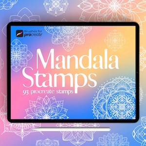 90+ Procreate mandala stamp brushes | ornamental stamps | decorative boho stamps | floral tattoo brush | tattoo flowers