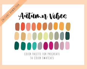 Autumn Vibes Procreate Color Palette: 30 Cozy Fall Swatches (Digital Download)