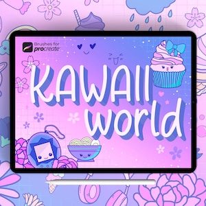 220+ Procreate kawaii stamp brushes | cute doodle stamps | Kawaii creator brush pack | sticker design brush bundle