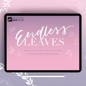Procreate endless leaves brushes: botanical foliage stamp set for floral wreath and wedding designs